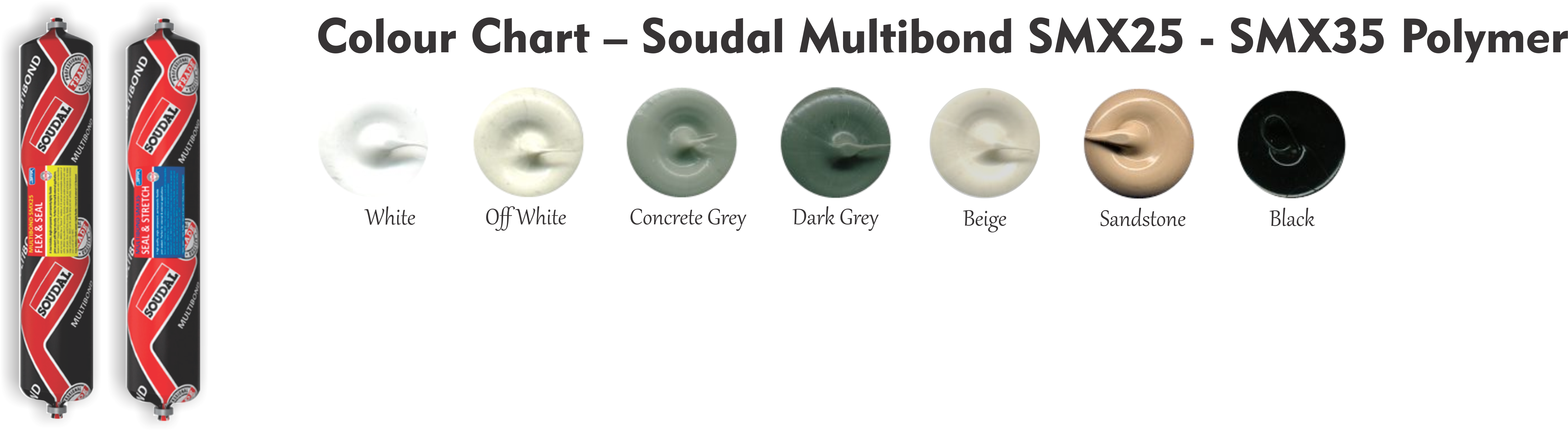 Colour Chart – Soudal Multibond SMX25 – SMX35 Polymer 